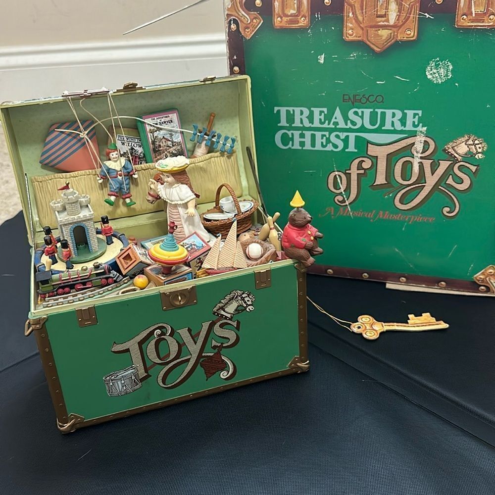Vintage Collectible Enesco Treasure Chest Of Toys Music Box